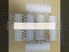 modul led 7512-5050 RGB daya 0.72W LM60-66LM sudut 160 IP65 dengan kotak lampu menampilkan karakter bercahaya yang berbeda