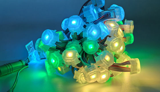 Hot Sale Christmas Lights IP67 Waterproof RGB LED Outdoor Eaves Light String WiFi App Controlled Holiday Garden Point