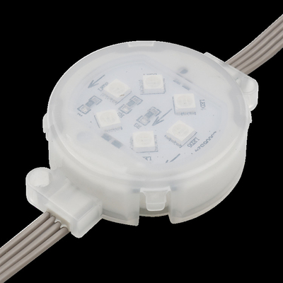 Luar Tahan Air IP67 LED Point Light 1.5W Smd5050 DC24V 50mm RGB DMX512