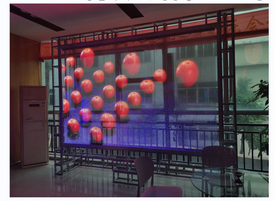 Indoor Outdoor Flexible Transparent LED Screen Curtain Window TV Kaca Panel LED Tampilan
