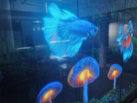 P16 DC5V RGB Color LED Transparent Film Screen Untuk Instalasi Dalam Ruang