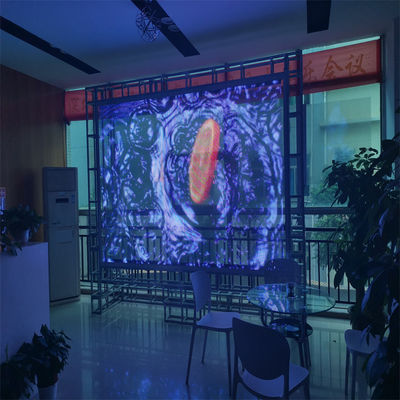 Layar Film Transparan LED Warna p6RGB Layar Video Tampilan Dalam / Luar Ruangan