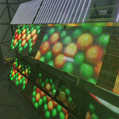 RGB Warna LED Layar Film Transparan Indoor / Outdoor Display Video Screen