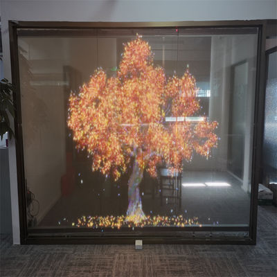 P20 DC5V Thin Film LED Display WE1314 RGB 16bit Video Kaca Transparan LED Screen Wall Untuk Toko Ritel