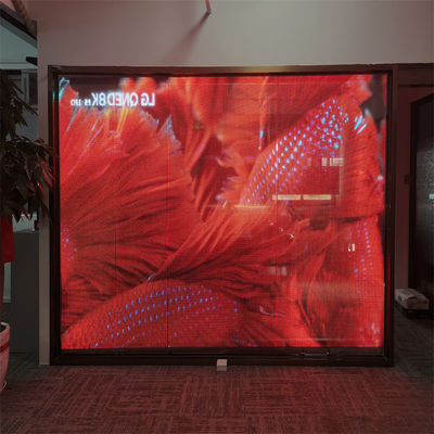 High Definition P6 LED Screen Film Transparan Untuk Dinding Video Indoor Dengan Instalasi Mudah Dan RGB DC5V