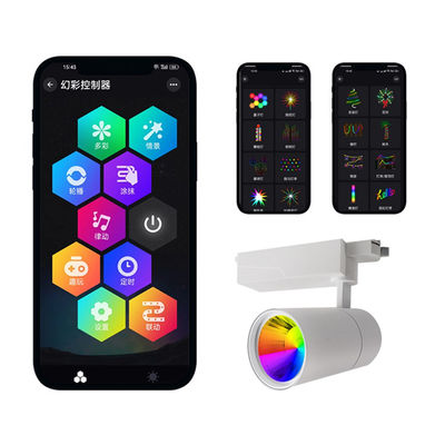 WiFi LED Track Light for Multi-Mode in Exhibition Halls Living Rooms Bedrooms KTVs and Music Halls Light Color RGBW