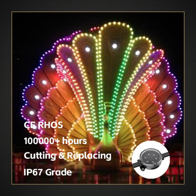 40mm IP67 LED Point Light Source Waterproof Pixel Light Smart Control Programmable RGB Bangunan Fasad Jembatan Dekorasi Lanskap Pencahayaan