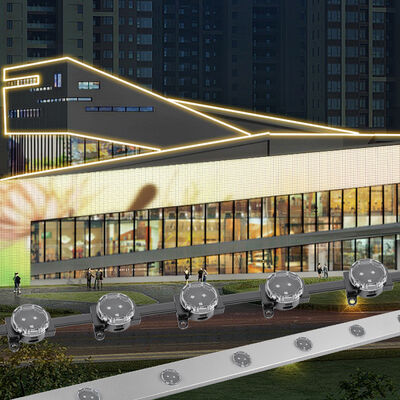 Fasad luar IP67 Waterproof 30mm Lampu linier Lampu bangunan fleksibel Sumber cahaya titik LED