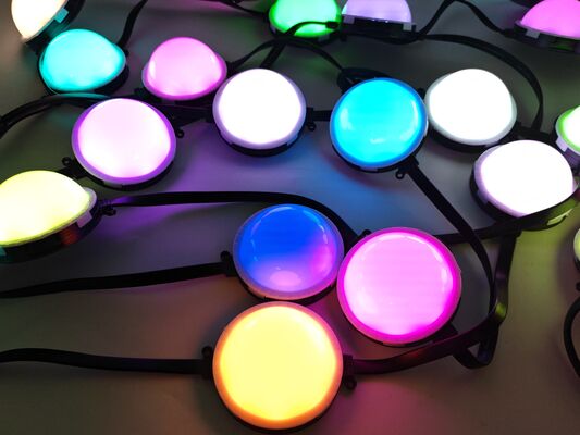 IP67 Waterproof 80mm RGB Controllable LED Pixel Point Light Bayer LED Beads Bahan PC Jerman untuk Proyek Pencahayaan Tembok Luar Bangunan