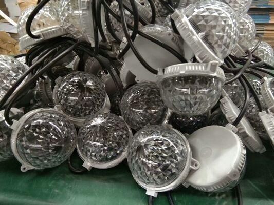 100mm 24V Waterproof RGB Controllable LED Point Light Material PC Outdoor Landscape Lighting Lamp untuk dekorasi eksterior bangunan komersial