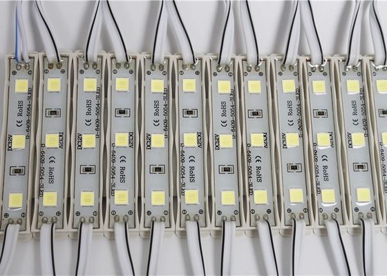 5054 Modul LED Kecerahan Tinggi 12V 3led Tahan Air IP65 LED Iklan Sign Untuk Kotak Cahaya